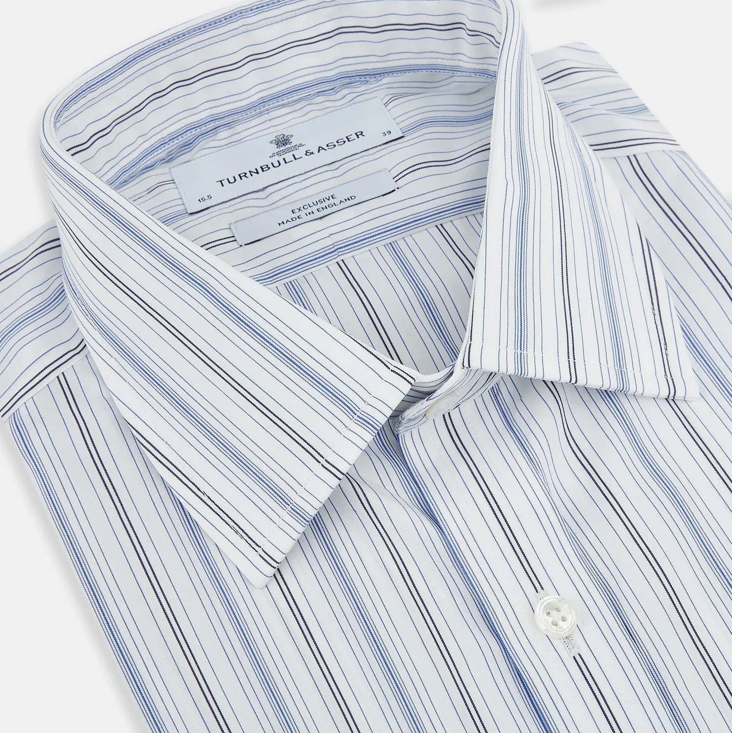 Navy and Blue Multi Stripe Mayfair Shirt sold by Turnbull & Asser product image thumbnail 2