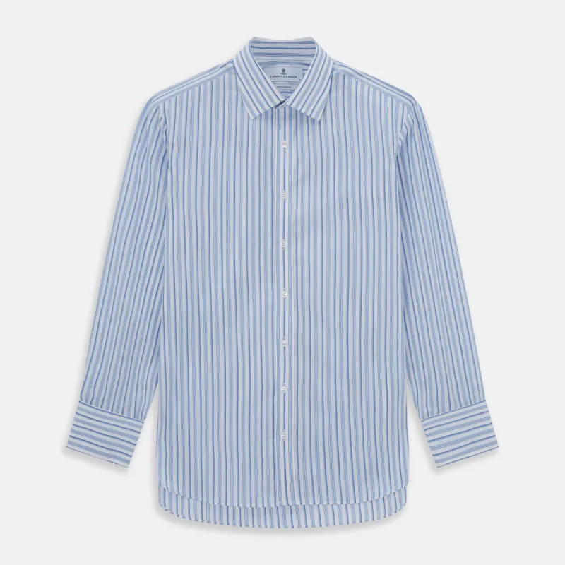 PALE BLUE MULTI-STRIPE REGULAR FIT SHIRT sold by Turnbull & Asser