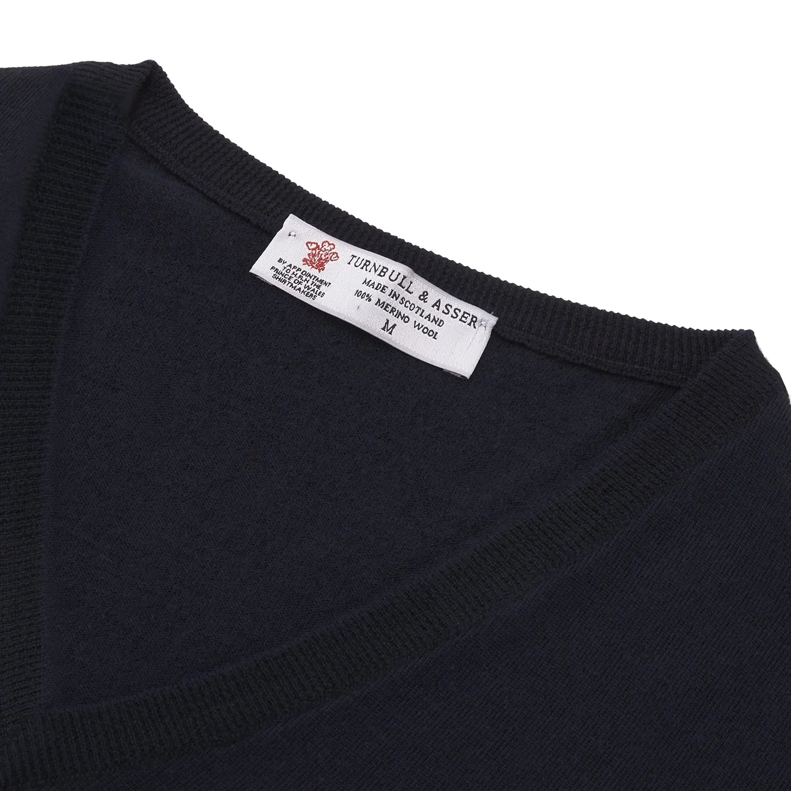 Indigo V-Neck Merino Wool Jumper sold by Turnbull & Asser product image thumbnail 4