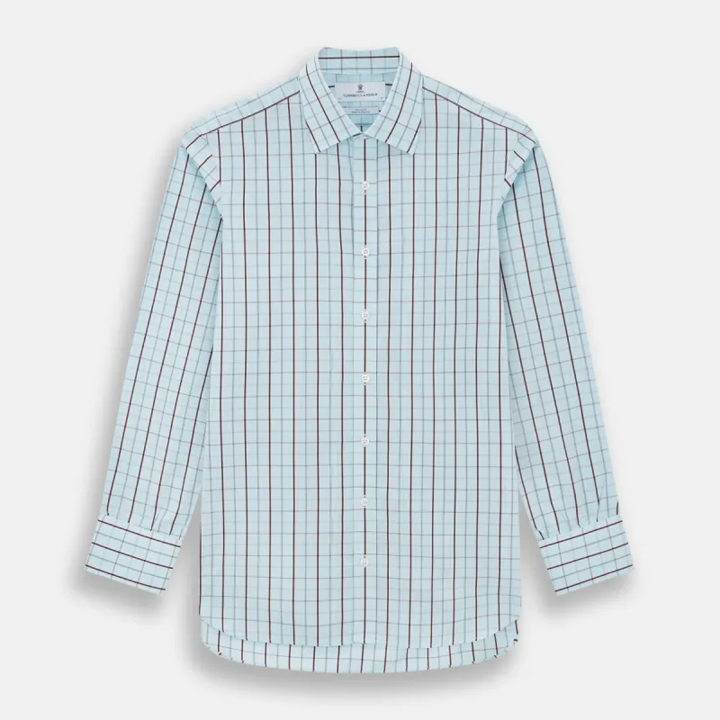 Burgundy Combination Check Mayfair Shirt sold by Turnbull & Asser