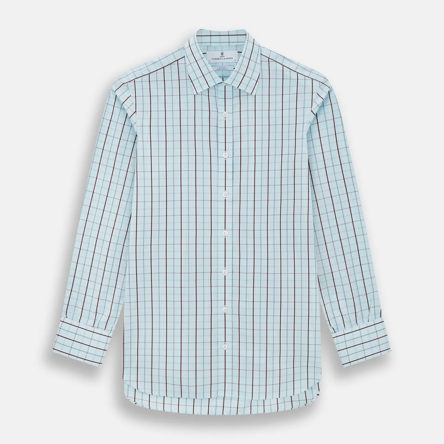 Burgundy Combination Check Mayfair Shirt sold by Turnbull & Asser
