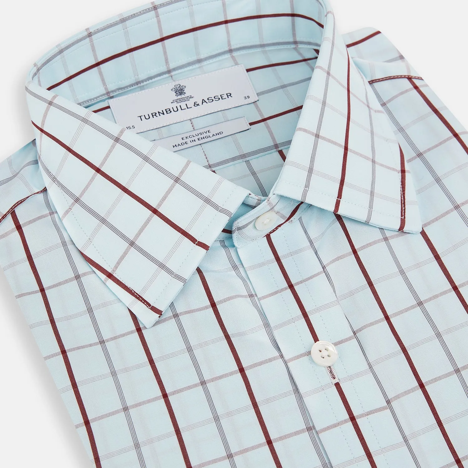 Burgundy Combination Check Mayfair Shirt sold by Turnbull & Asser product image thumbnail 2