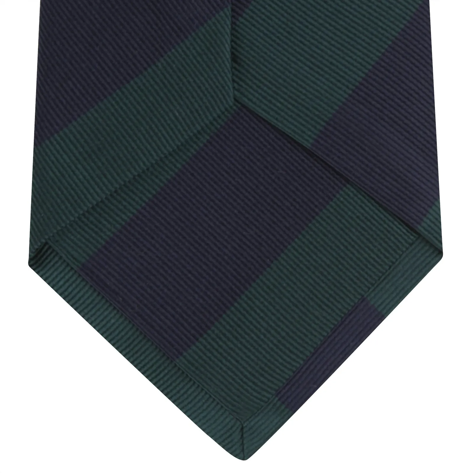 Navy and Forest Green Block Stripe Repp Silk Tie sold by Turnbull & Asser product image thumbnail 4