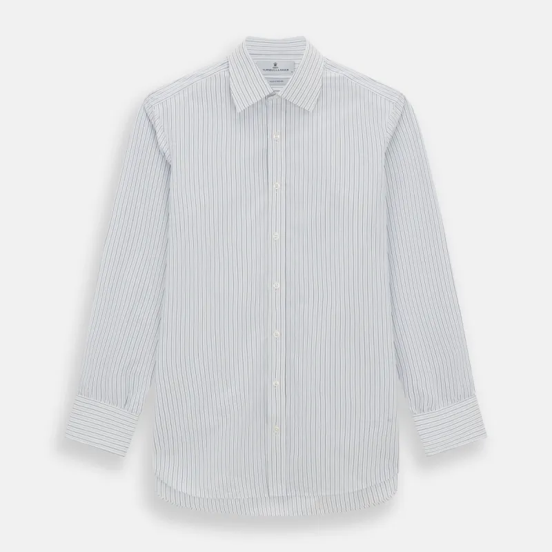 Blue Double Pinstripe Mayfair Shirt made by Turnbull & Asser