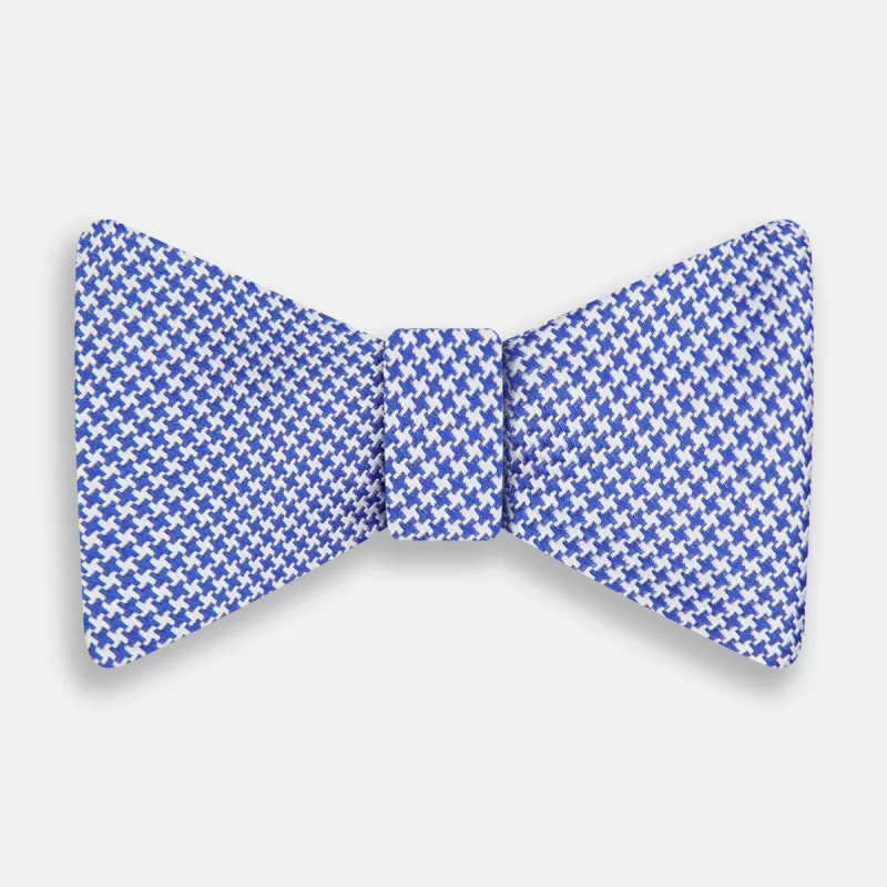 Navy and White Hounstooth Silk Bow Tie sold by Turnbull & Asser