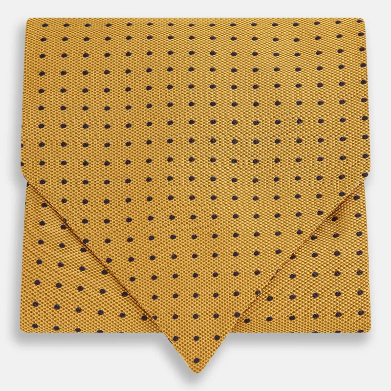 Navy and Yellow Micro Dot Silk Cravat sold by Turnbull & Asser
