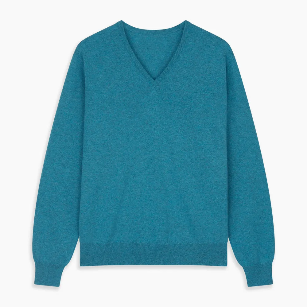 Teal Paden V-Neck Jumper sold by Turnbull & Asser product image thumbnail 4