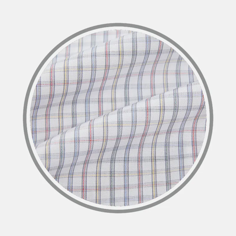 SKY BLUE MULTI GRAPH CHECK FABRIC sold by Turnbull & Asser