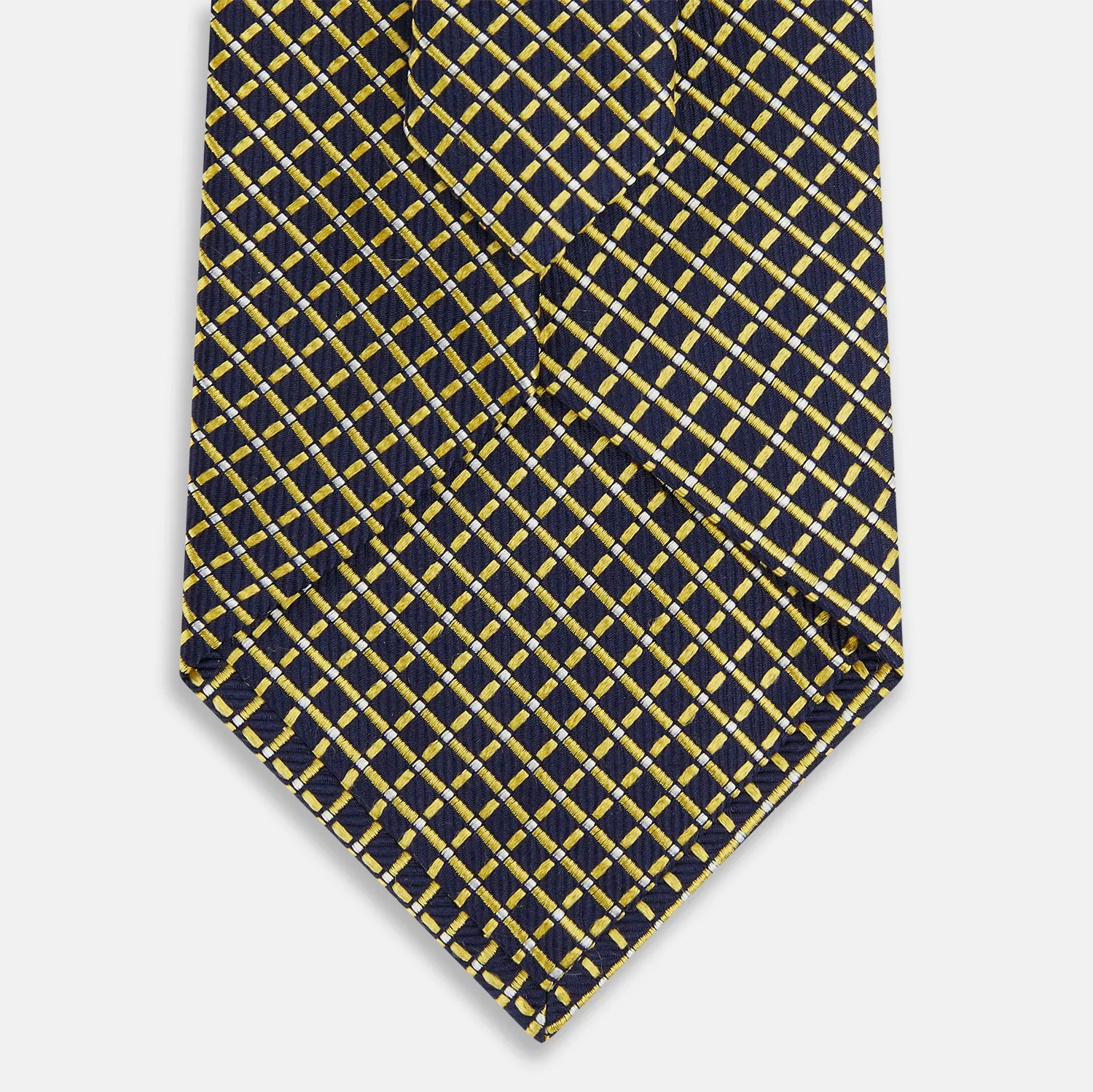Yellow and Navy Diamond Silk Tie sold by Turnbull & Asser product image thumbnail 3