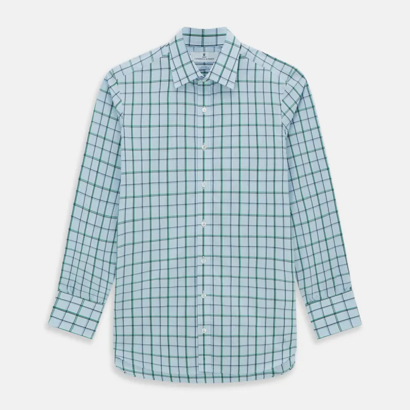 Blue and Green Tattersall Check Mayfair Shirt sold by Turnbull & Asser