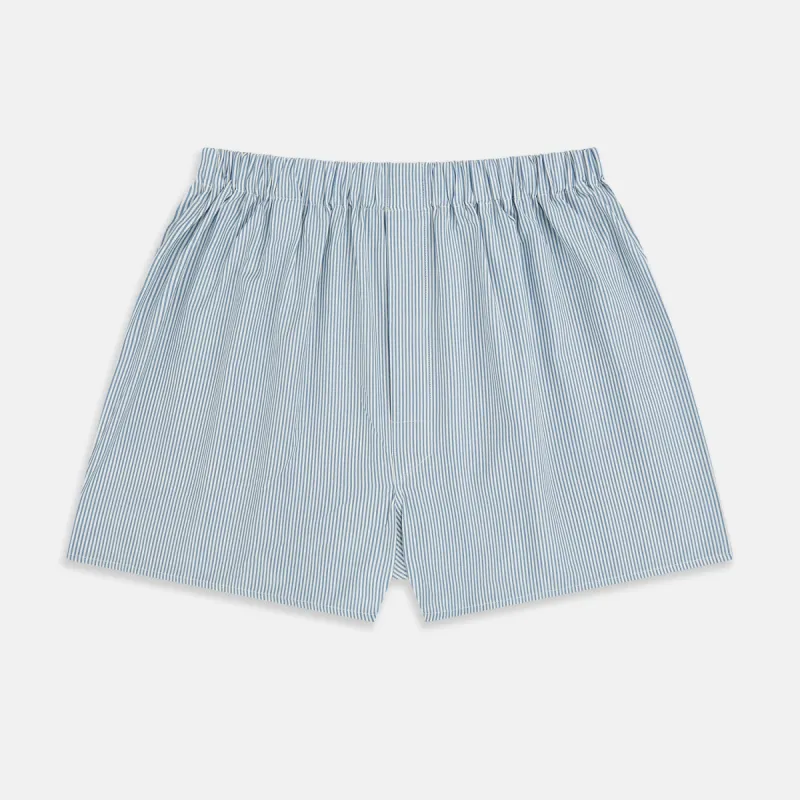 Blue Bengal Stripe Godfrey Boxer Shorts sold by Turnbull & Asser