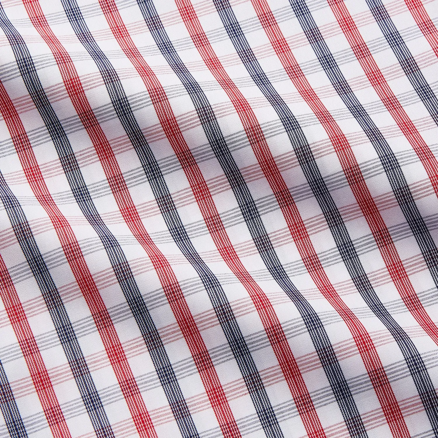 Navy and Red Check Cotton Regular Fit Mayfair Shirt sold by Turnbull & Asser product image thumbnail 3