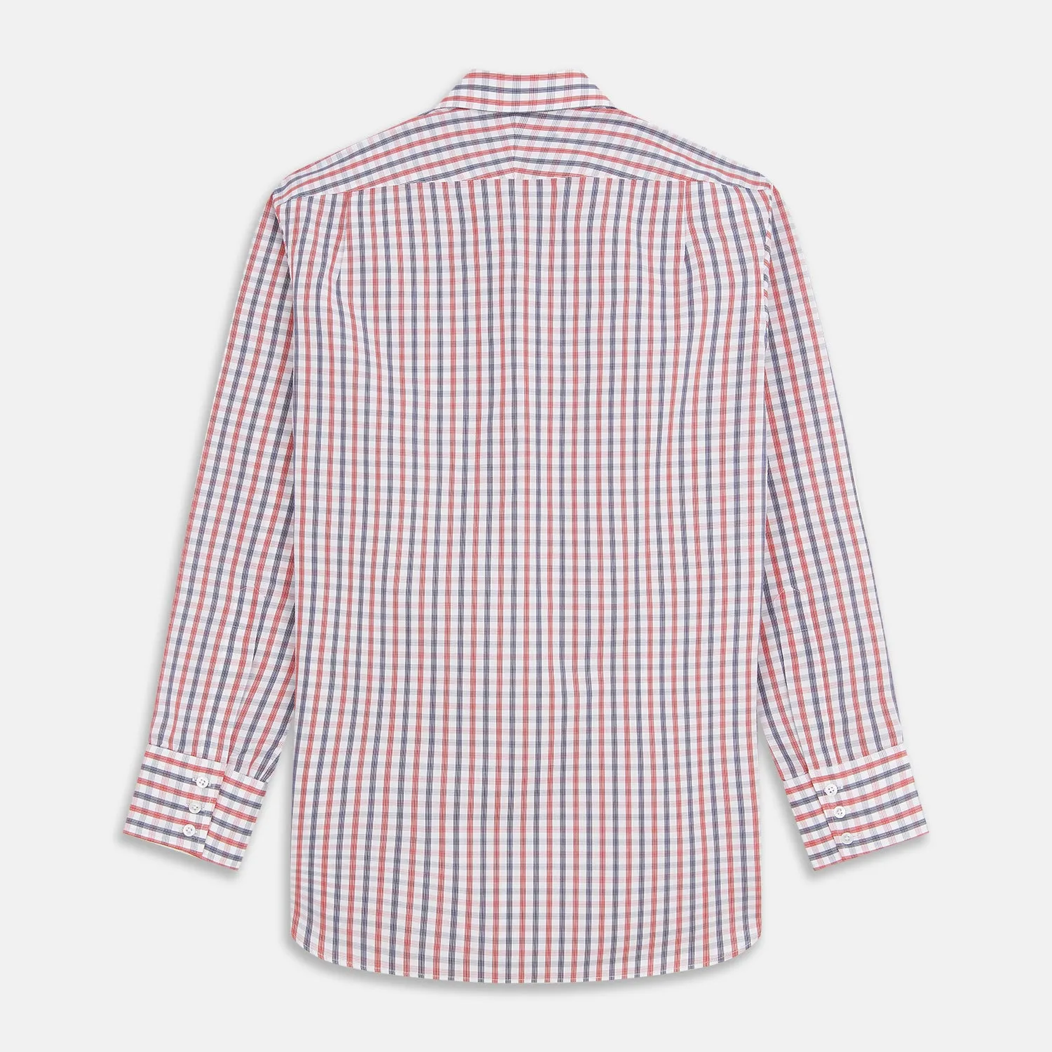 Navy and Red Check Cotton Regular Fit Mayfair Shirt sold by Turnbull & Asser product image thumbnail 4