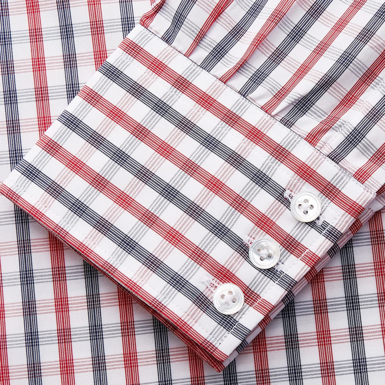 Navy and Red Check Cotton Regular Fit Mayfair Shirt sold by Turnbull & Asser product image thumbnail 2