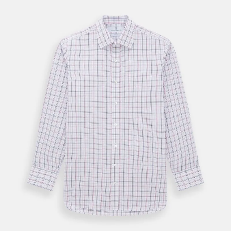 Purple and Blue Multi Check Mayfair Shirt sold by Turnbull & Asser