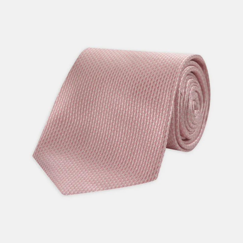 Pink Houndstooth Silk Tie sold by Turnbull & Asser