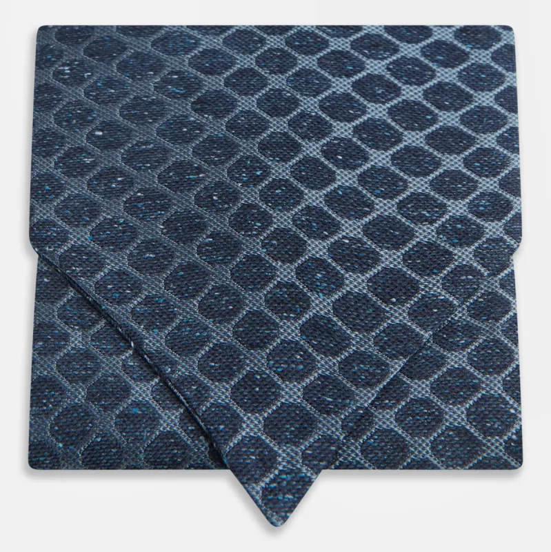 Navy Grid Silk Cravat sold by Turnbull & Asser