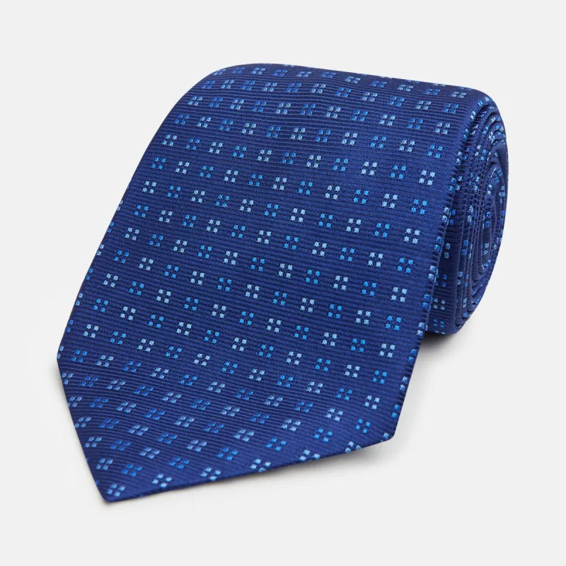 Blue Multi Dot Silk Tie sold by Turnbull & Asser