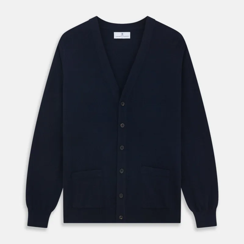Navy Cashmere Cardigan sold by Turnbull & Asser