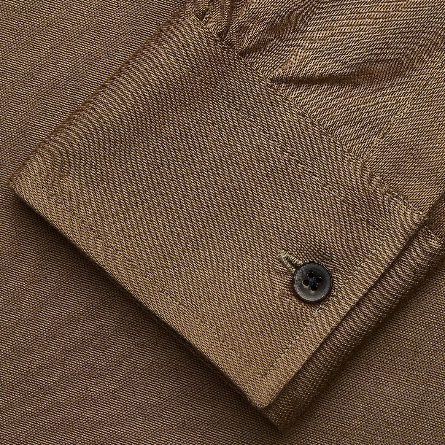 Khaki Weekend Fit Hayne Shirt With Dorset Collar And 1-Button Cuffs sold by Turnbull & Asser product image thumbnail 4
