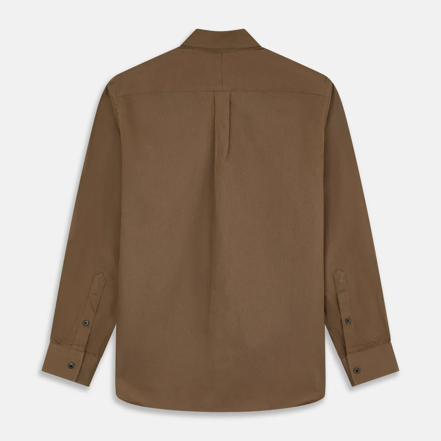 Khaki Weekend Fit Hayne Shirt With Dorset Collar And 1-Button Cuffs sold by Turnbull & Asser product image thumbnail 3