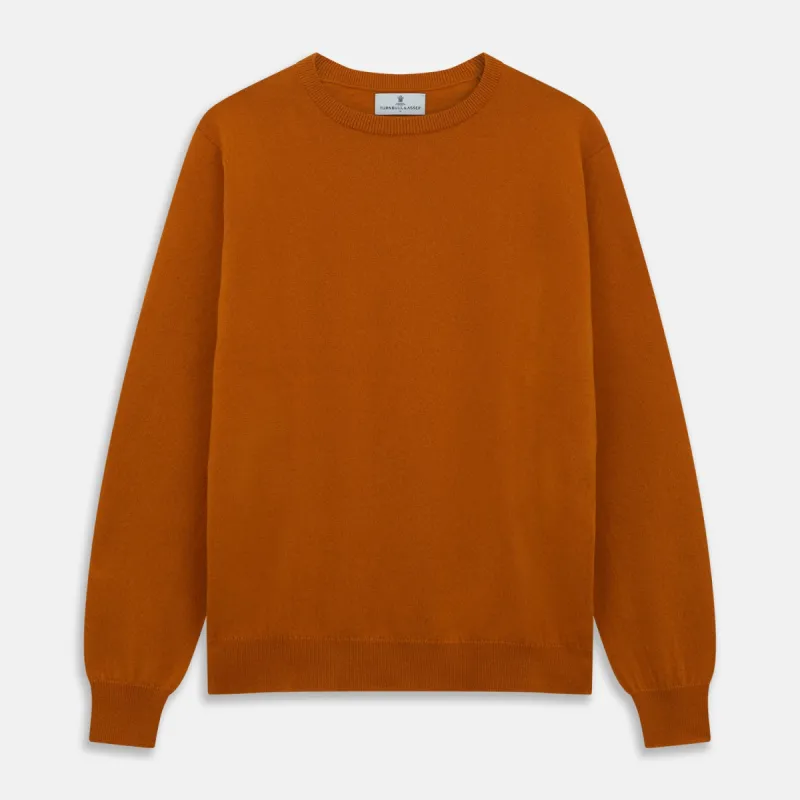 Rust Glenn Crew Neck Jumper sold by Turnbull & Asser
