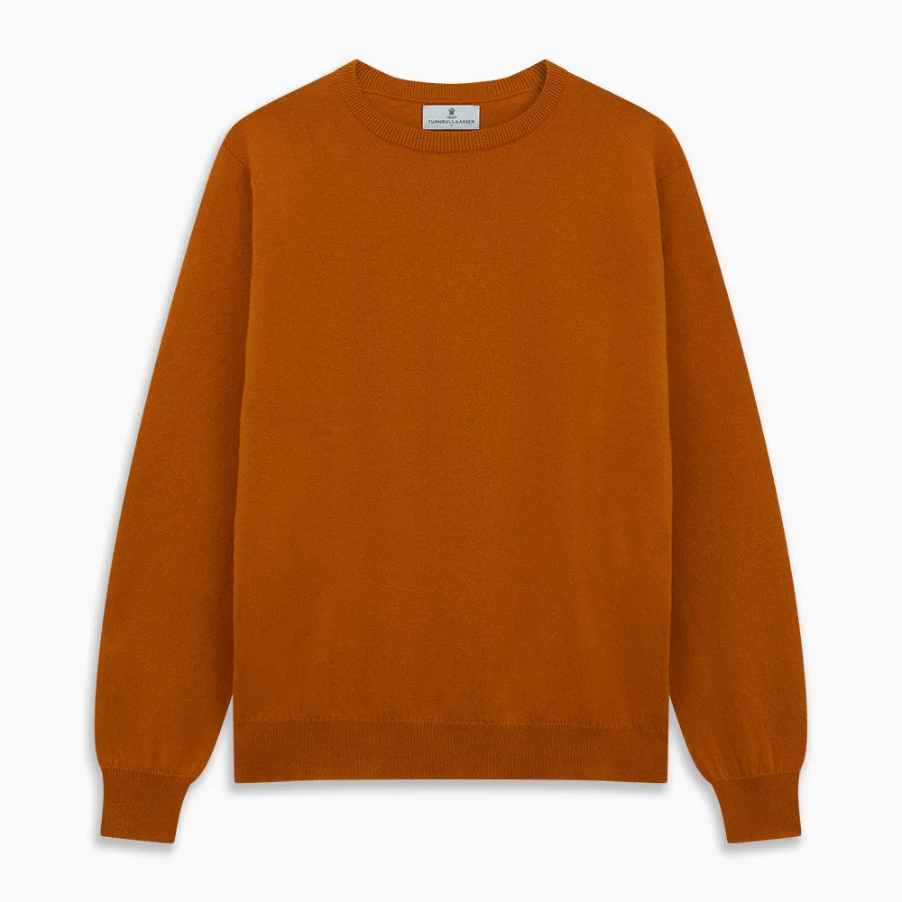 Rust Glenn Crew Neck Jumper sold by Turnbull & Asser product image thumbnail 4