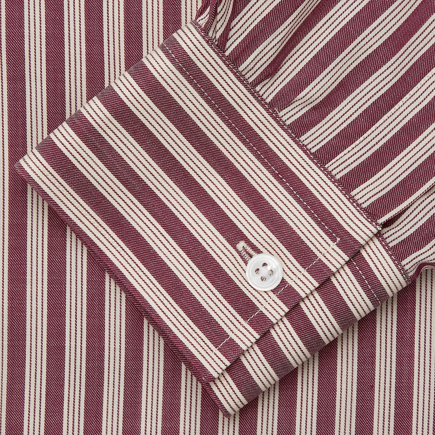 Burgundy Multi Stripe Weekend Fit Wool Shirt with Derby Collar and 1 Button Cuffs sold by Turnbull & Asser product image thumbnail 3