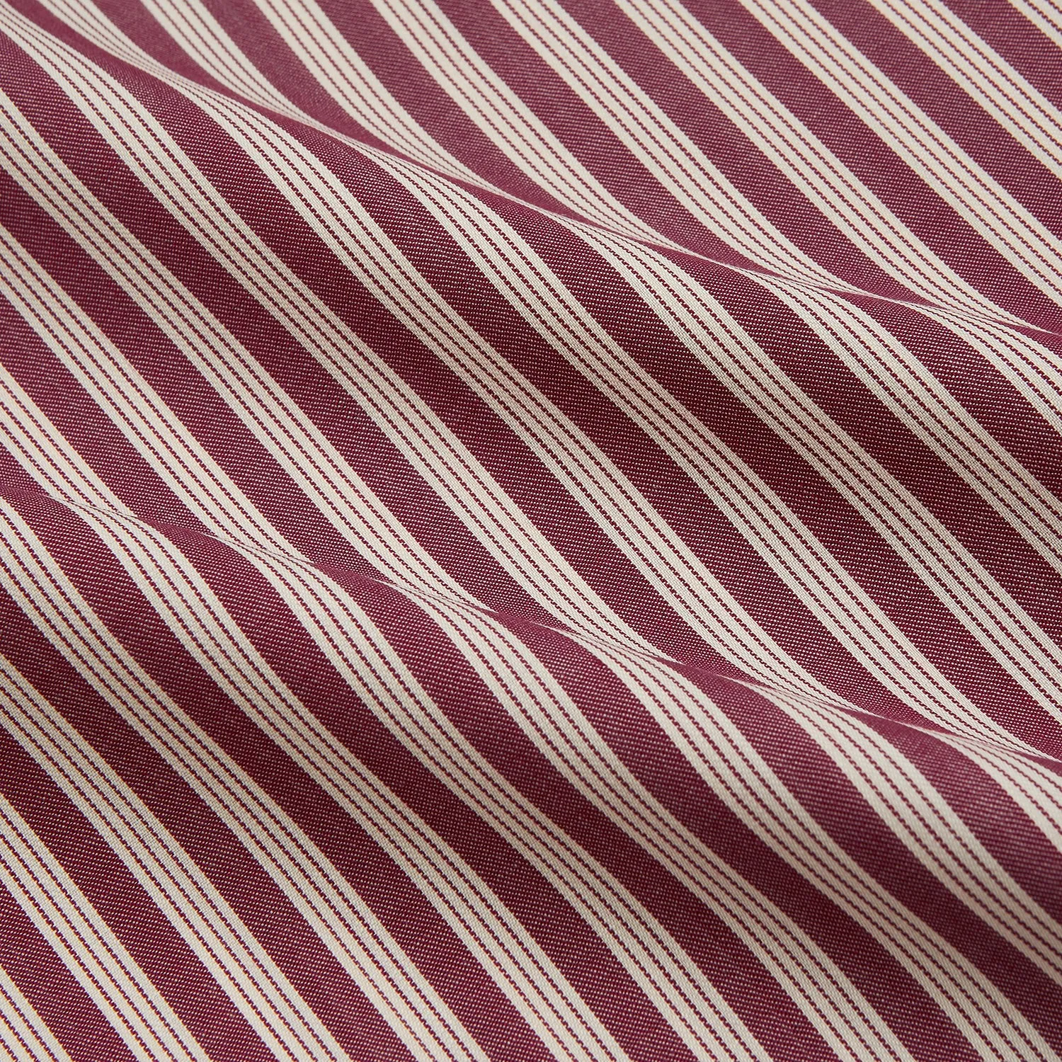 Burgundy Multi Stripe Weekend Fit Wool Shirt with Derby Collar and 1 Button Cuffs sold by Turnbull & Asser product image thumbnail 4