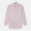 Burgundy Stripe West Indian Sea Island Cotton Fabric sold by Turnbull & Asser