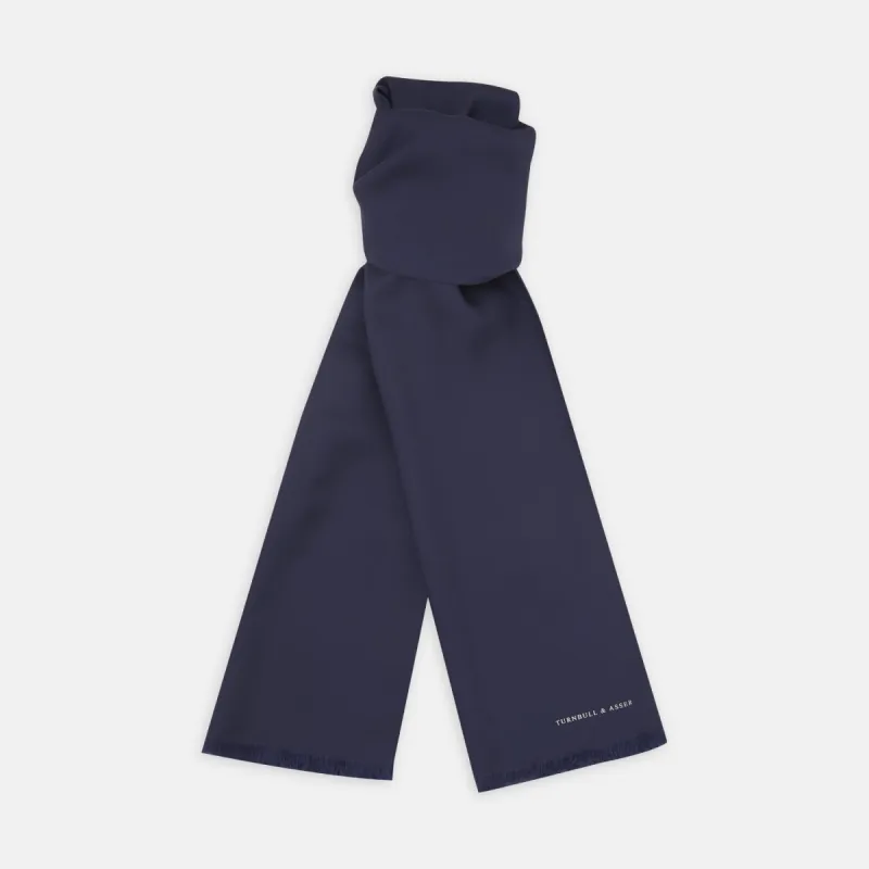 Plain Navy Silk Scarf sold by Turnbull & Asser