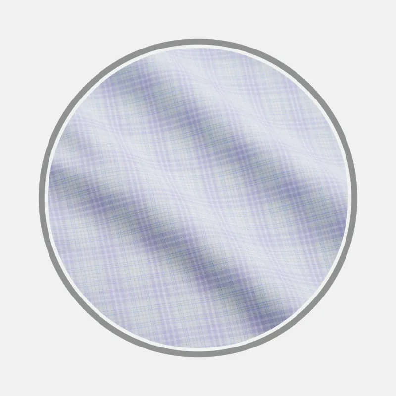 Purple and Mint Multi-check Cotton Fabric sold by Turnbull & Asser