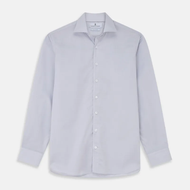 Faded Blue Block Check Cotton Tailored Fit Shelton Shirt sold by Turnbull & Asser