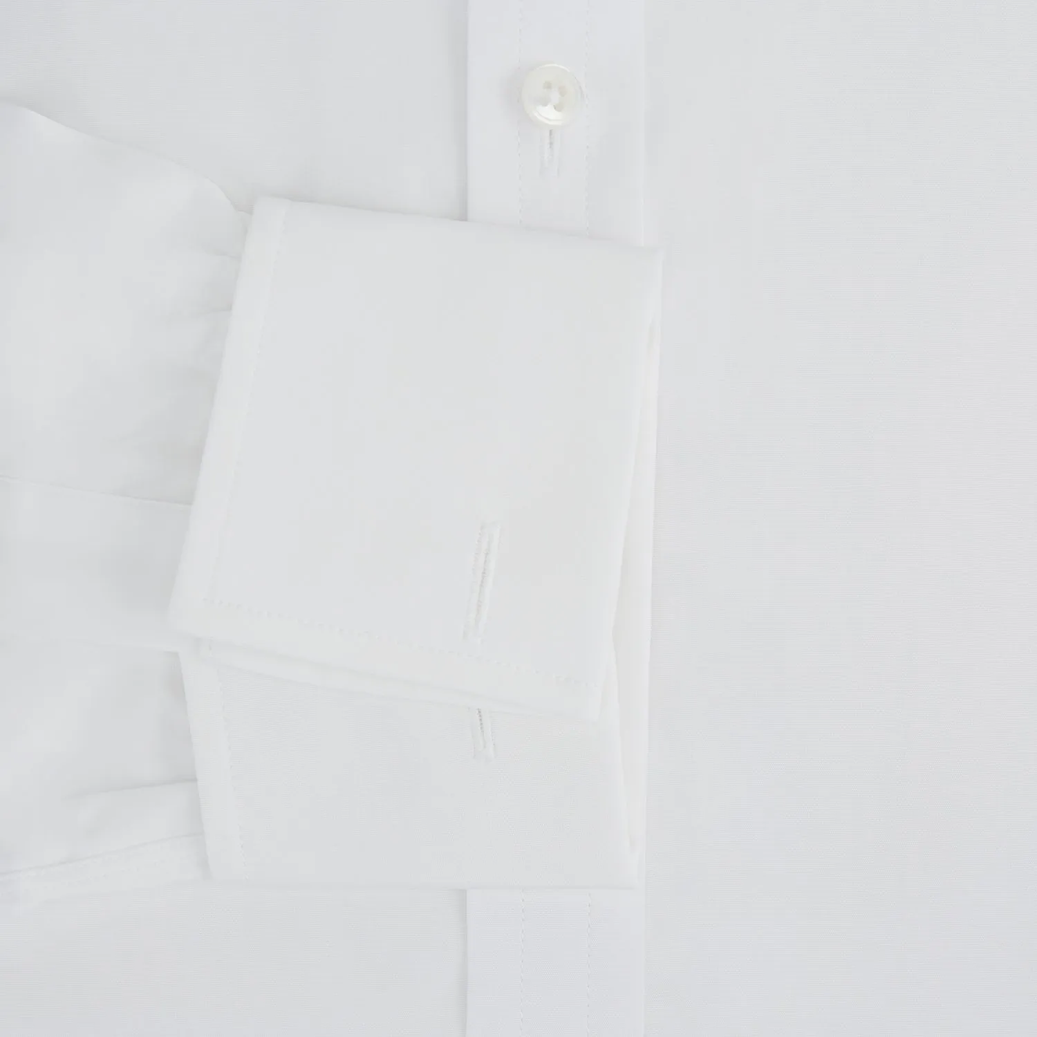 Plain White Cotton Shirt with T&A Collar and Double Cuffs sold by Turnbull & Asser product image thumbnail 4