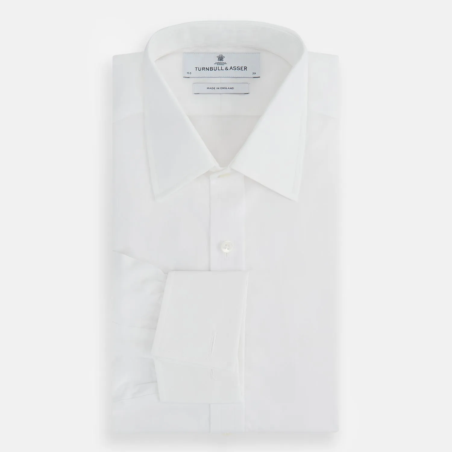 Plain White Cotton Shirt with T&A Collar and Double Cuffs sold by Turnbull & Asser product image thumbnail 5