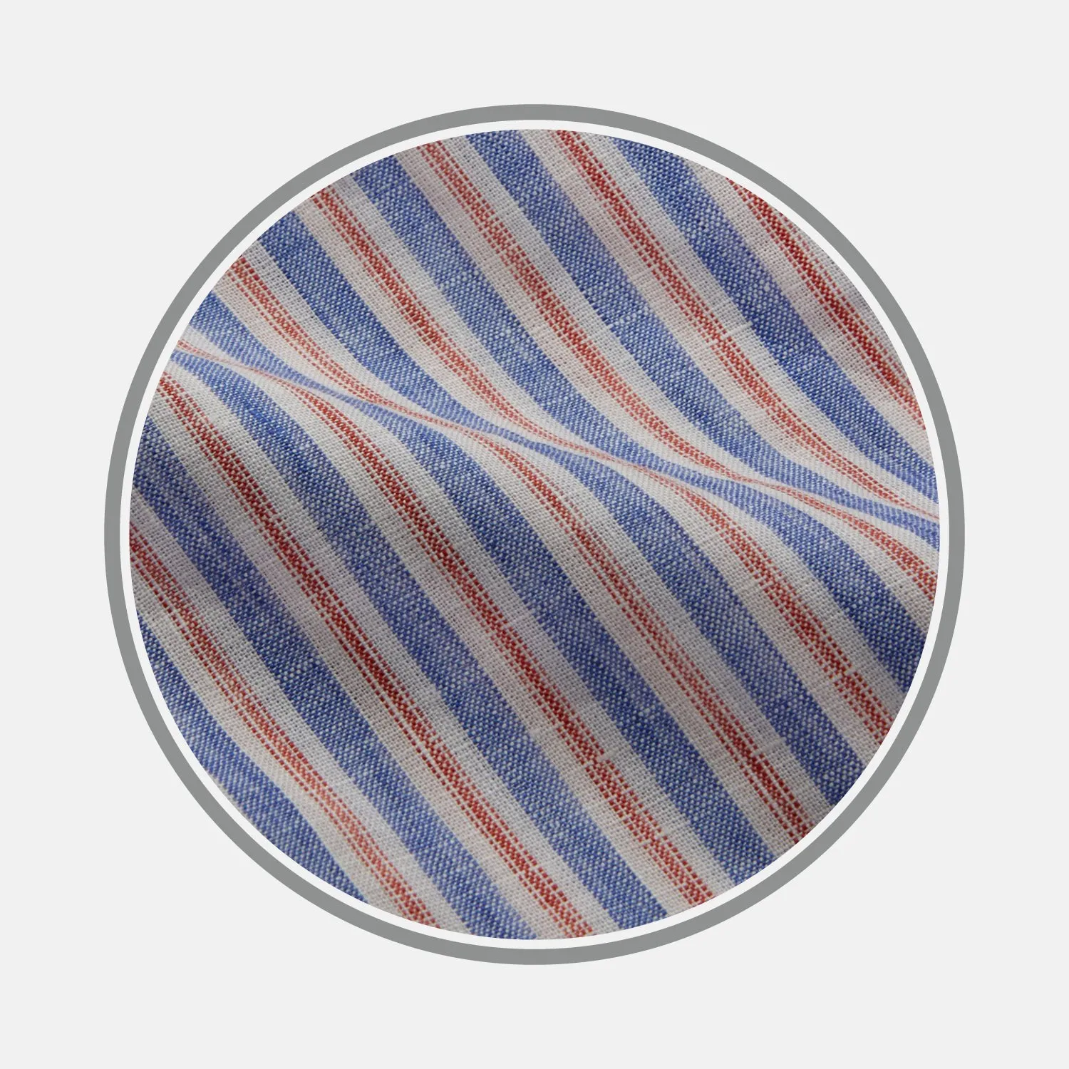 Blue & Red Stripe Linen Fabric sold by Turnbull & Asser
