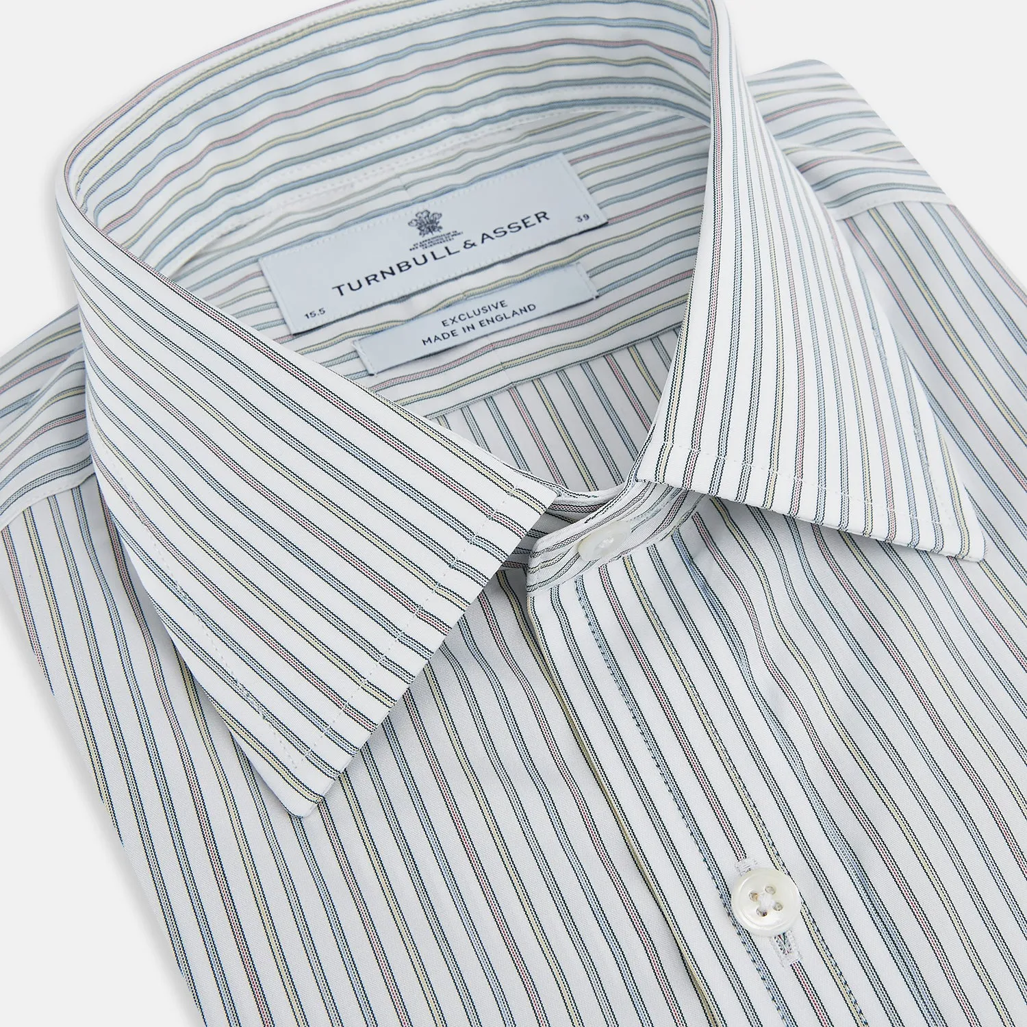 Forest Green with Multicoloured Music Stripe Mayfair Shirt sold by Turnbull & Asser product image thumbnail 2