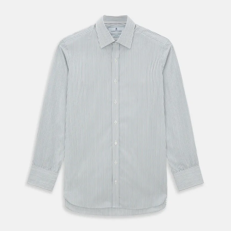 Forest Green with Multicoloured Music Stripe Mayfair Shirt sold by Turnbull & Asser