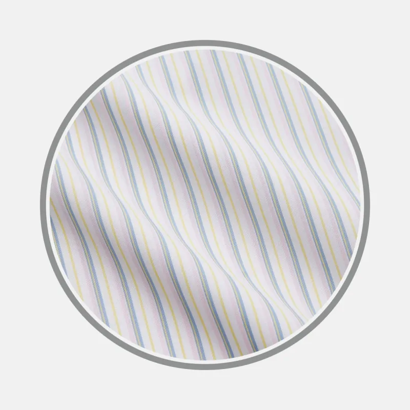 Green Multi Stripe Cotton Fabric sold by Turnbull & Asser