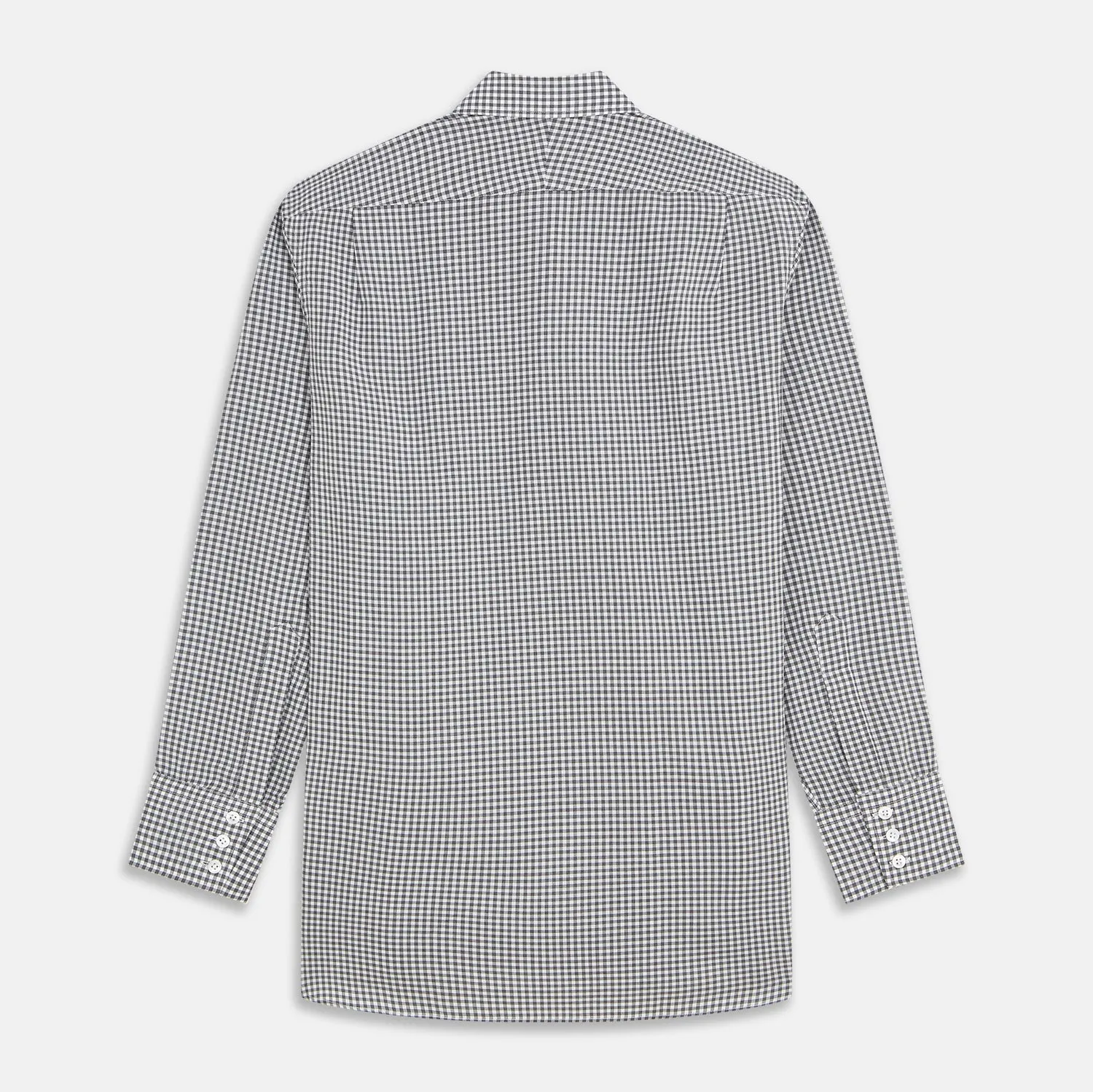 Grey Gingham Check Cotton Melange Regular Fit Mayfair Shirt sold by Turnbull & Asser product image thumbnail 5