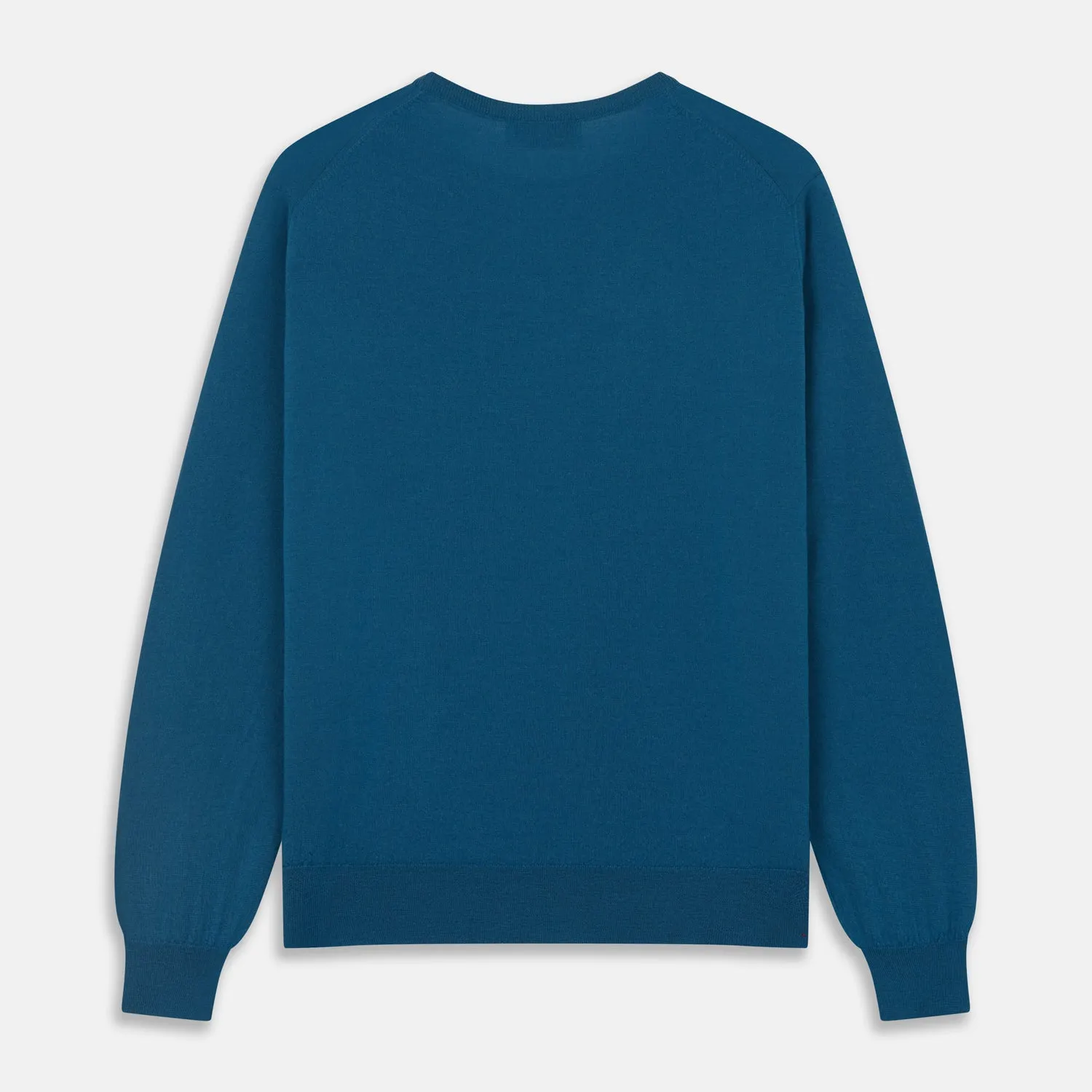 Ocean Blue Merino Kingston Crew Neck Jumper sold by Turnbull & Asser product image thumbnail 4