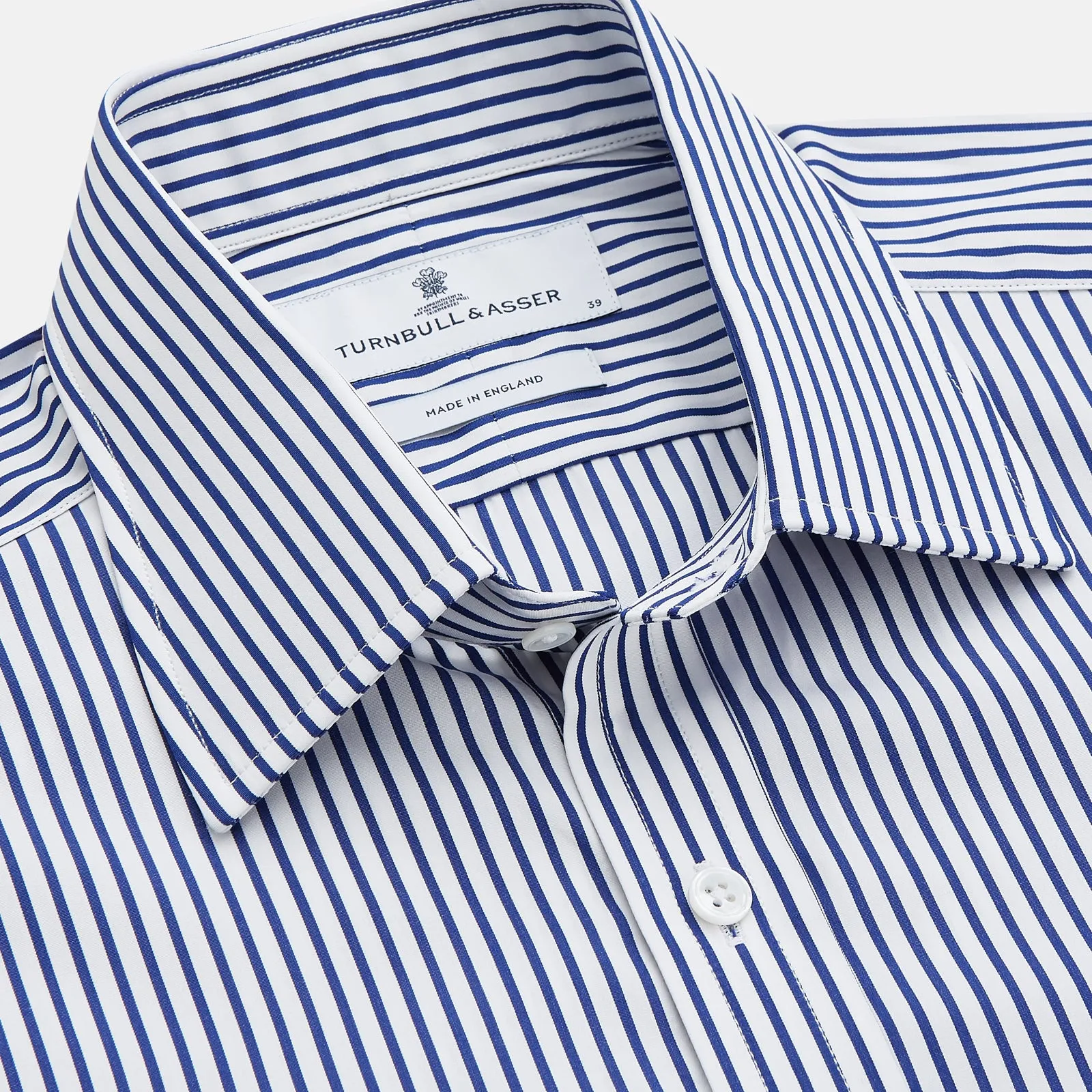 Navy Stripe Cotton Regular Fit Whitby Shirt sold by Turnbull & Asser product image thumbnail 2