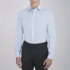 Light Blue Sea Island Quality Cotton Shirt with T&A Collar and Double Cuffs sold by Turnbull & Asser