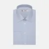 Light Blue Sea Island Quality Cotton Shirt with T&A Collar and Double Cuffs sold by Turnbull & Asser