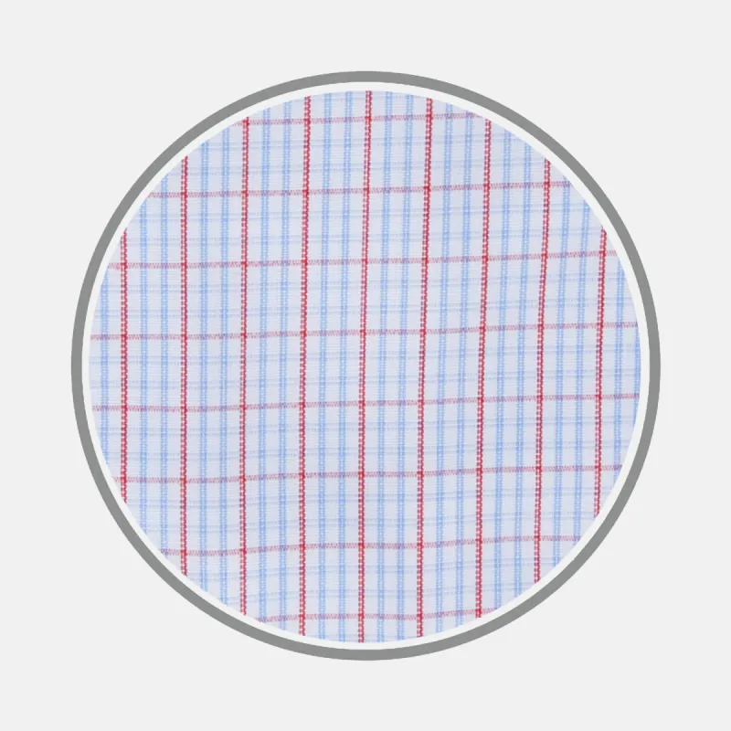 Red and Blue Supraluxe Check Cotton Fabric sold by Turnbull & Asser