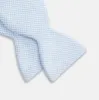 Pale Blue and White Hounstooth Silk Bow Tie sold by Turnbull & Asser