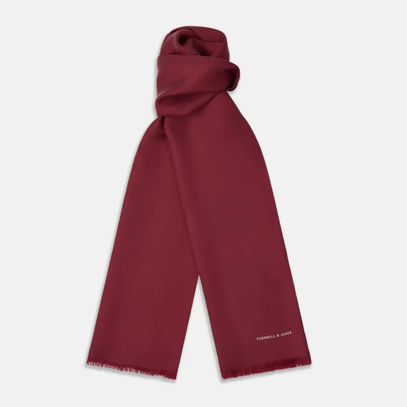 Plain Wine Silk Scarf sold by Turnbull & Asser