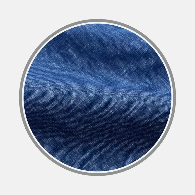 Navy Linen Fabric sold by Turnbull & Asser