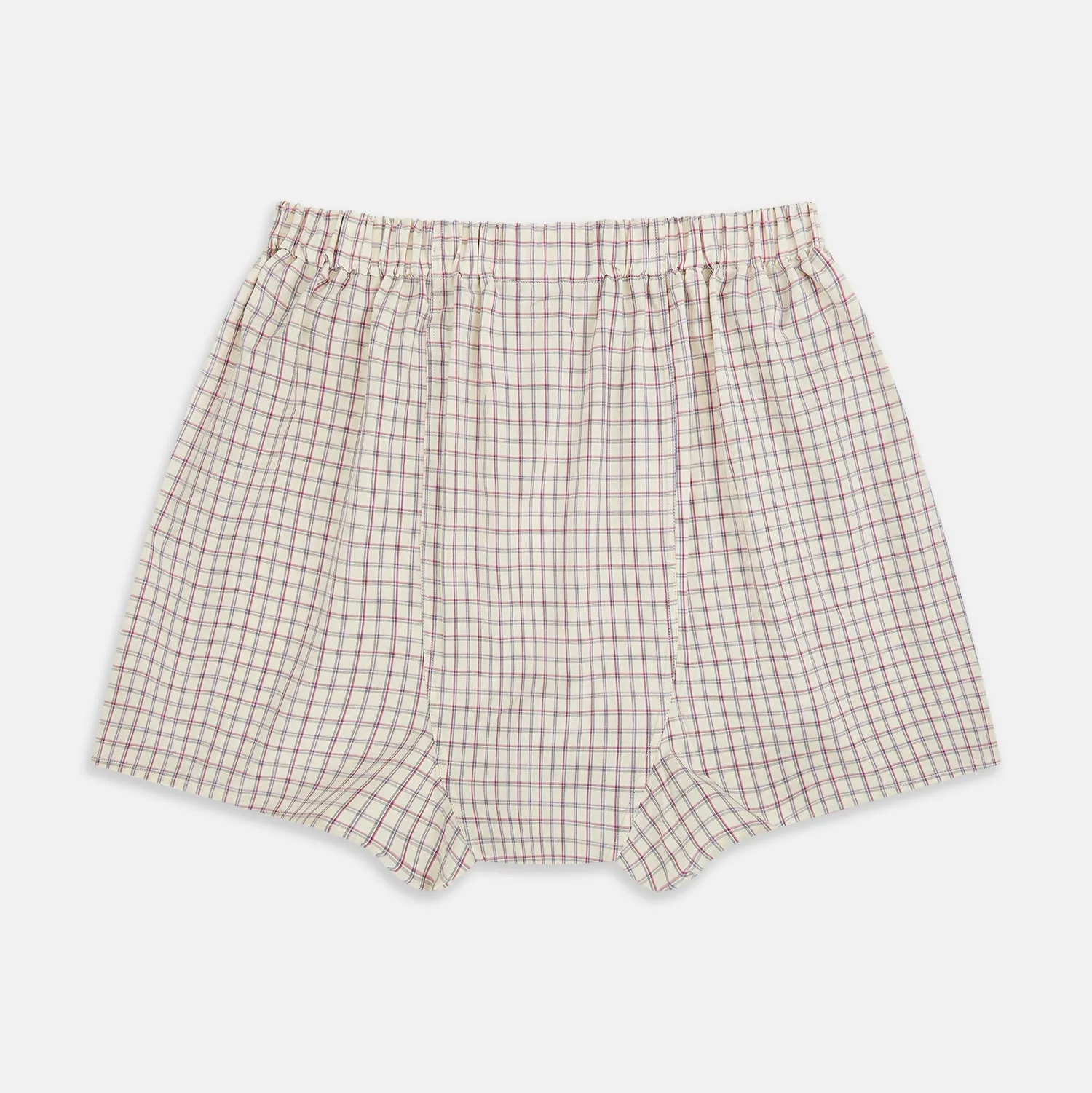 Pink and Cream Double Graph Check Godfrey Boxer Shorts sold by Turnbull & Asser product image thumbnail 2