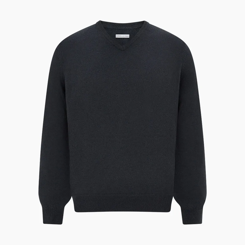 Dark Green Cashmere V-Neck Jumper sold by Turnbull & Asser product image thumbnail 5